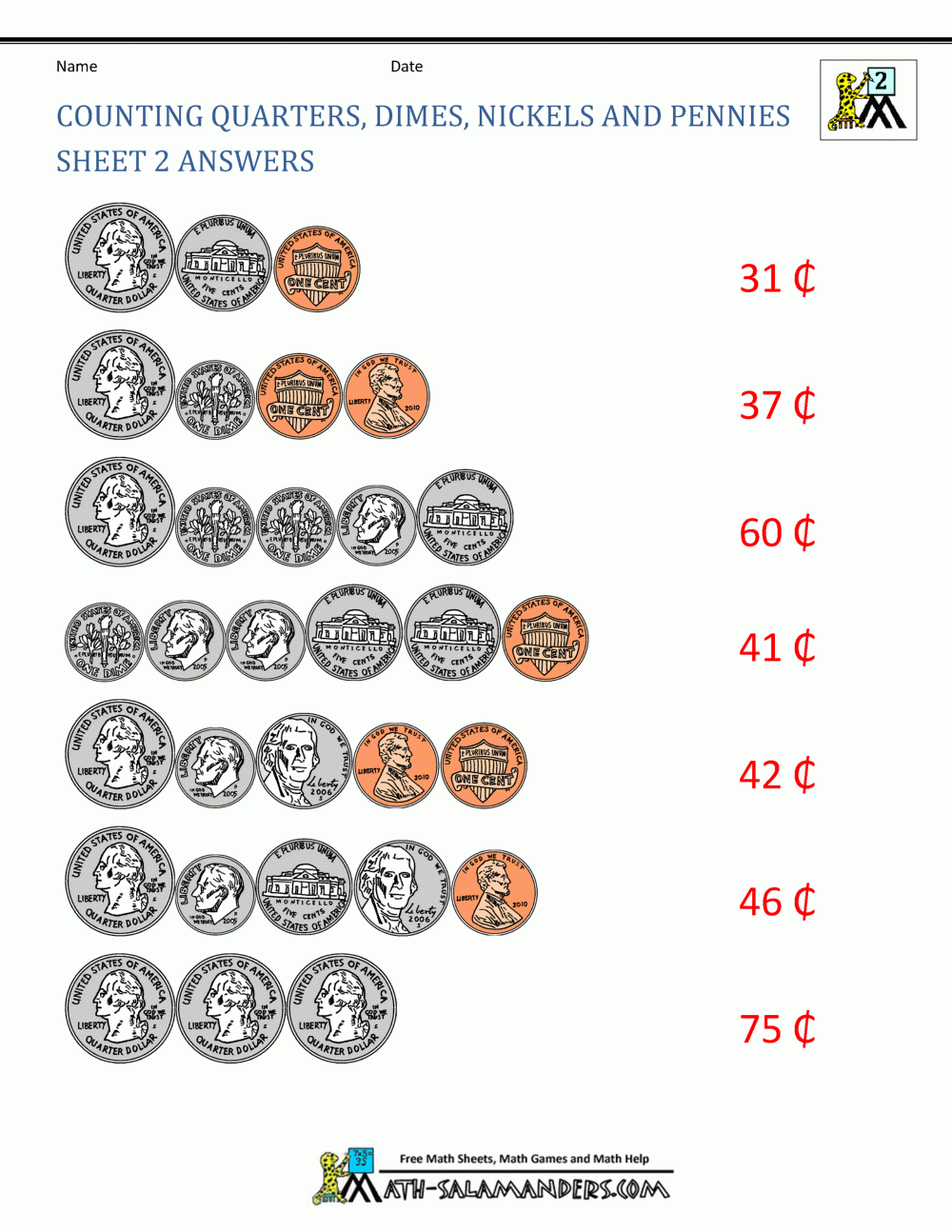 Printable Money Worksheets For 2nd Grade