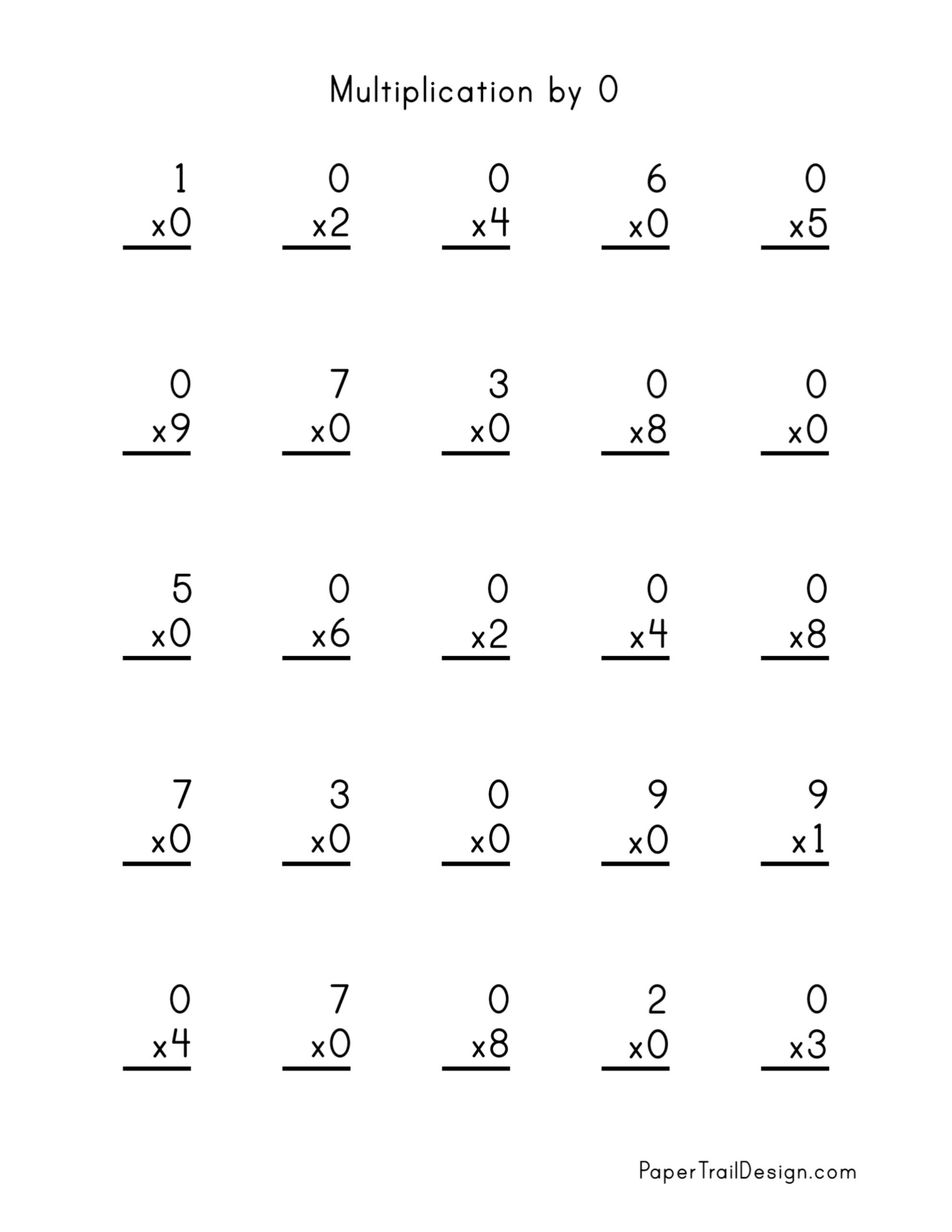 Multiplication Facts 0 5 Worksheets Worsheets Library 