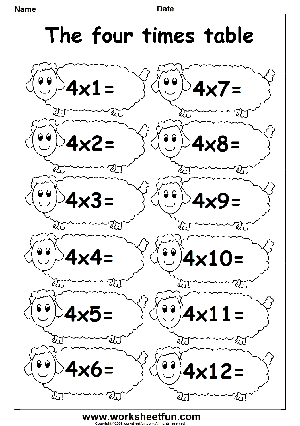 Multiplication Times Tables Worksheets 2 3 amp 4 Times Tables 