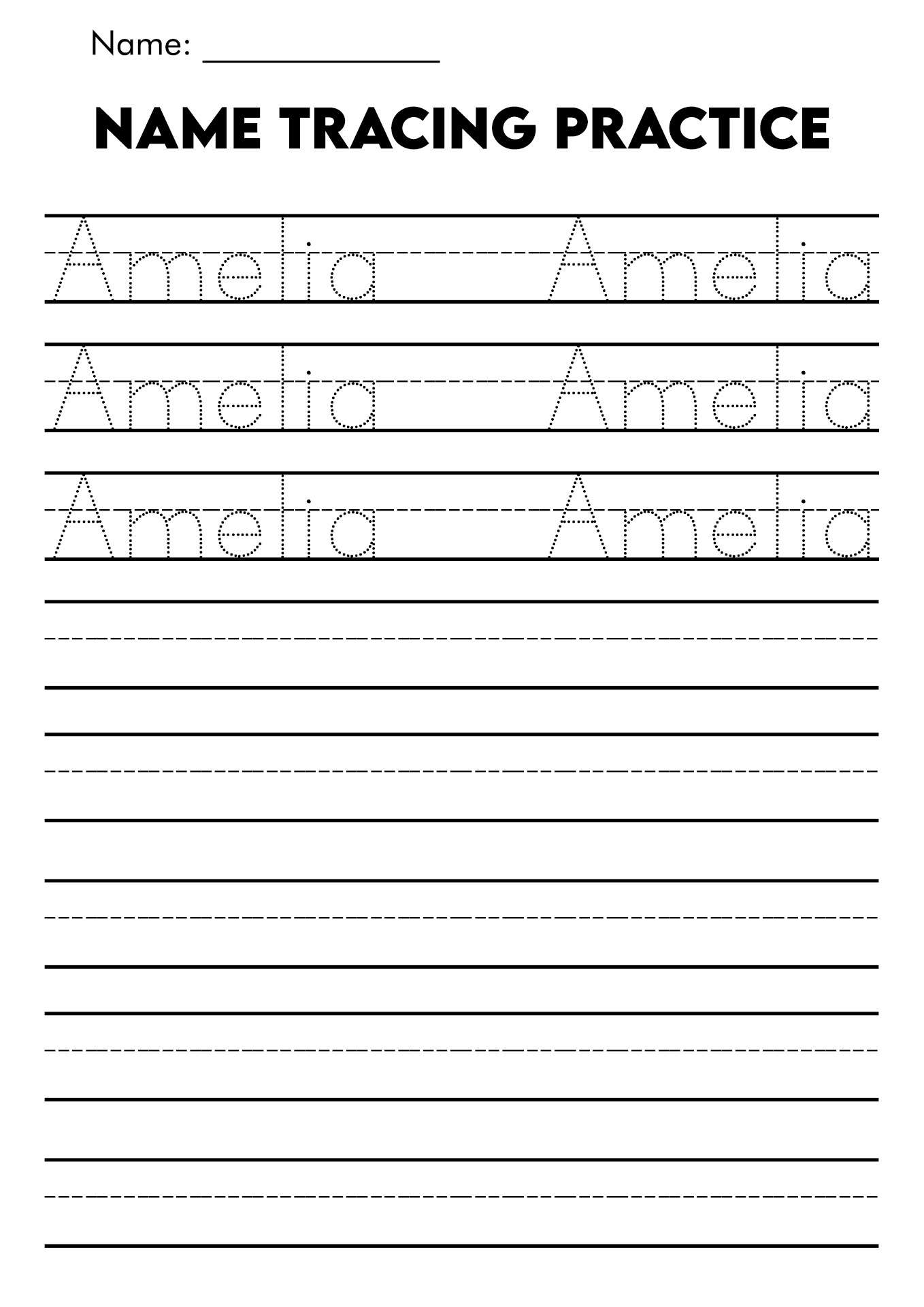 Name Tracing Worksheets amp Printable