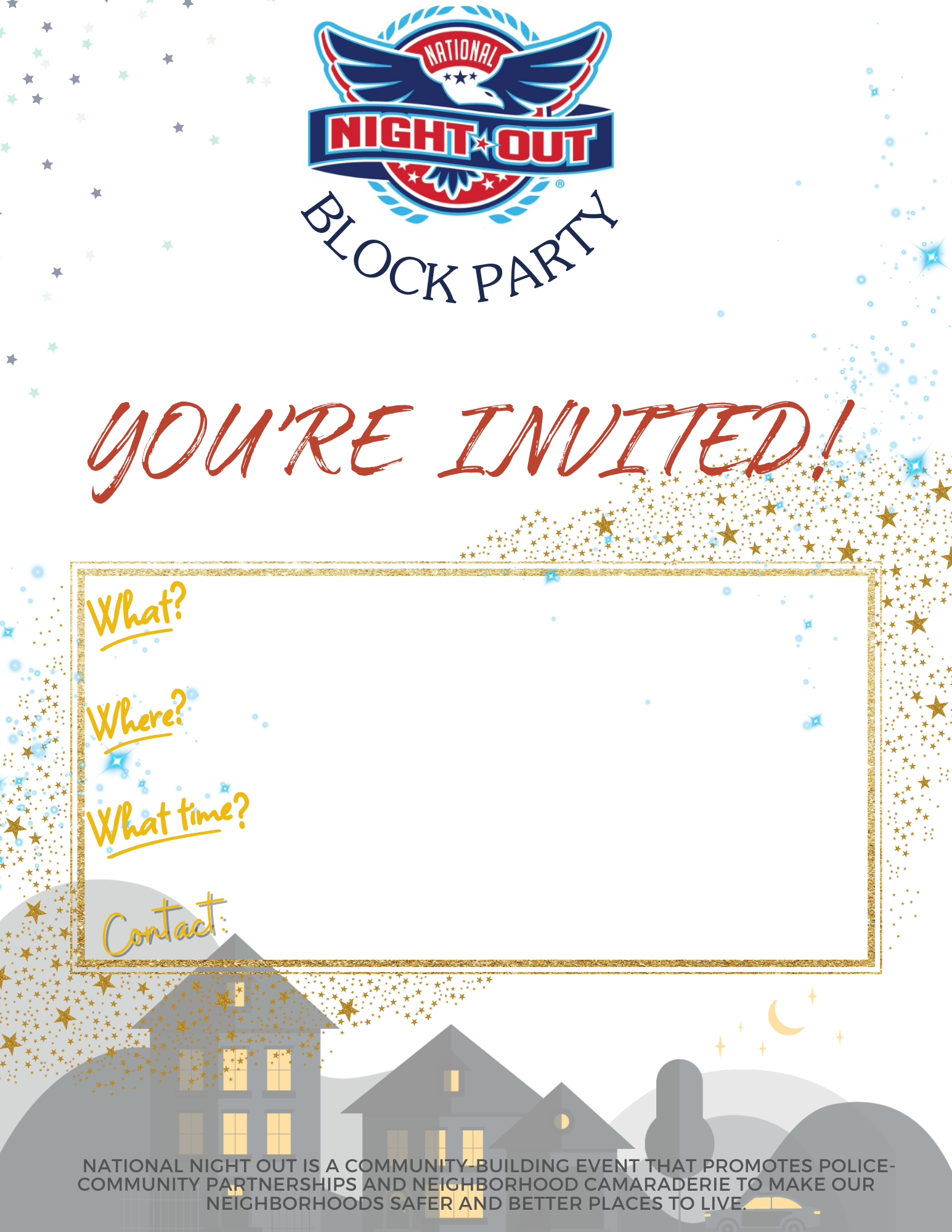 Free Printable National Night Out Flyer Template