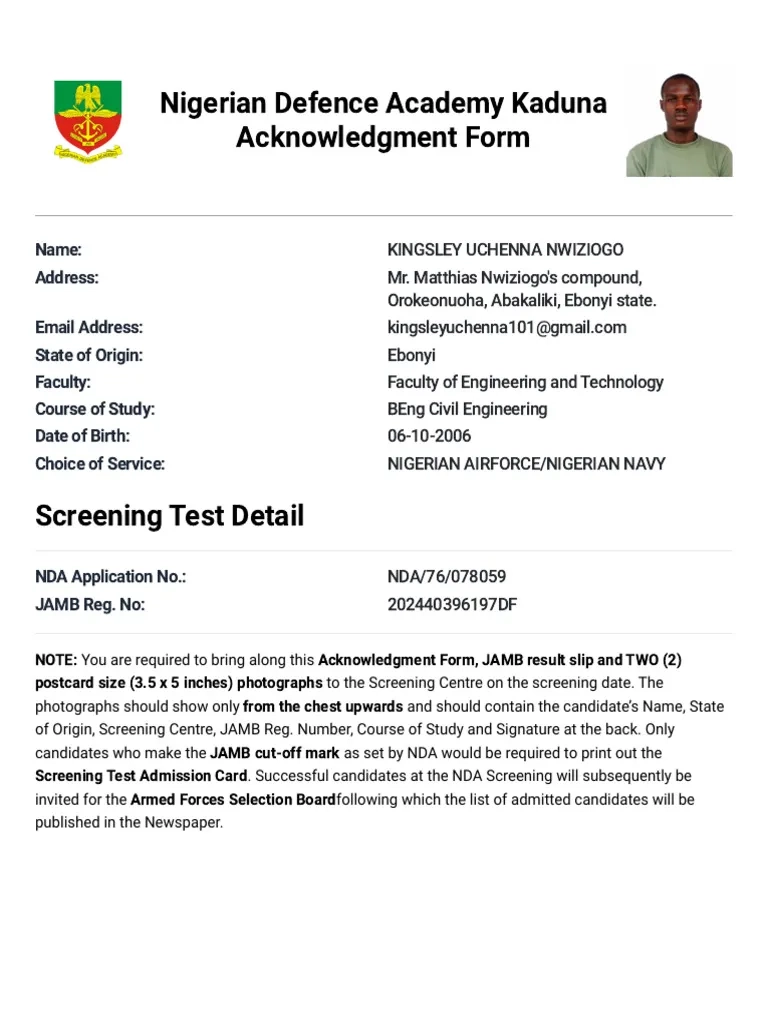 Nda Acknowledgement Form PDF