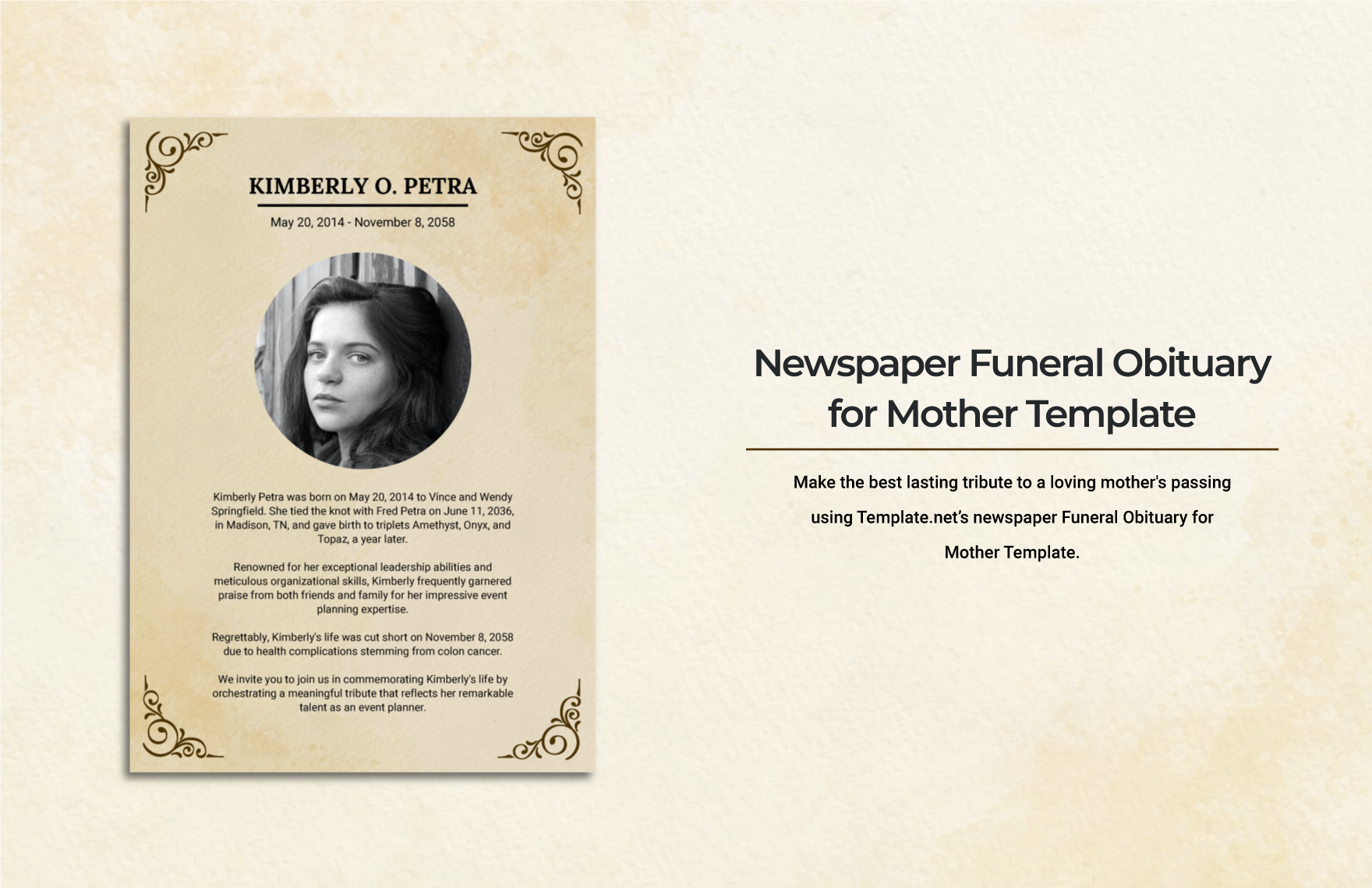 Obituary Forms For Newspaper