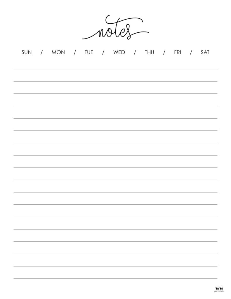 Note Pages amp Templates 30 FREE Printables Printabulls
