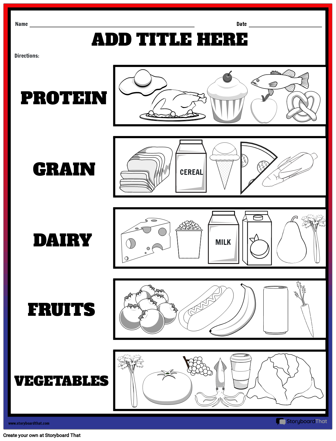 Healthy Foods Worksheets Printable