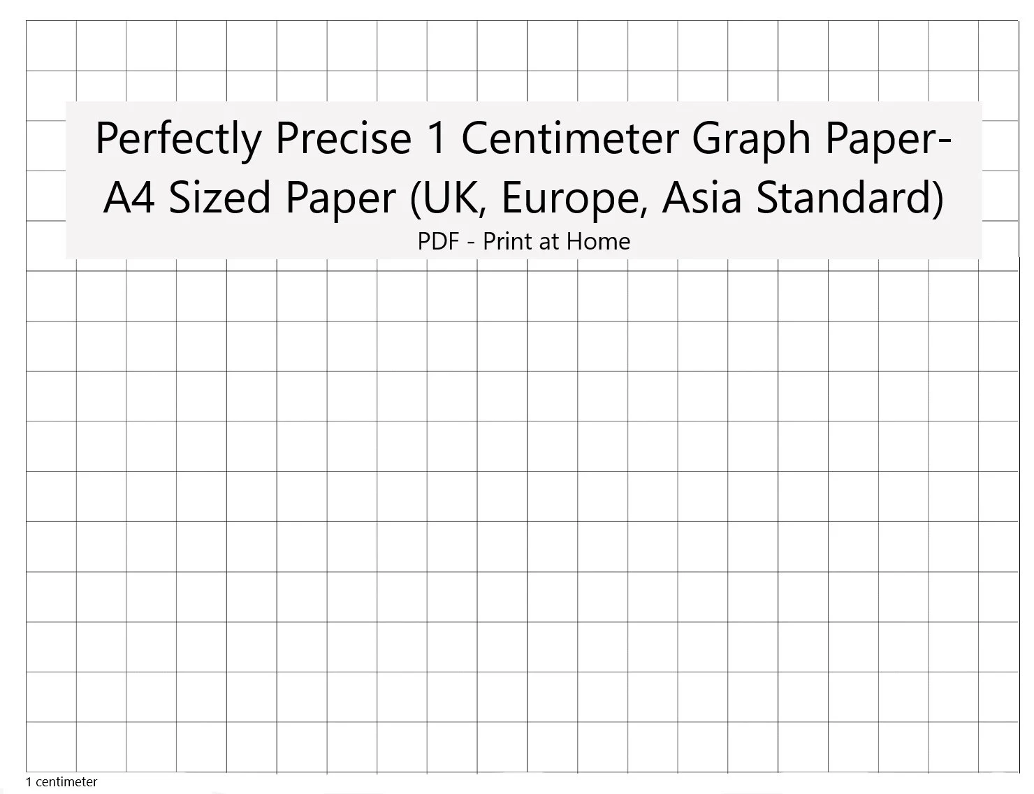 Perfectly Scaled And Precise Printable Graph Paper A4 1 Centimeter Square Metric