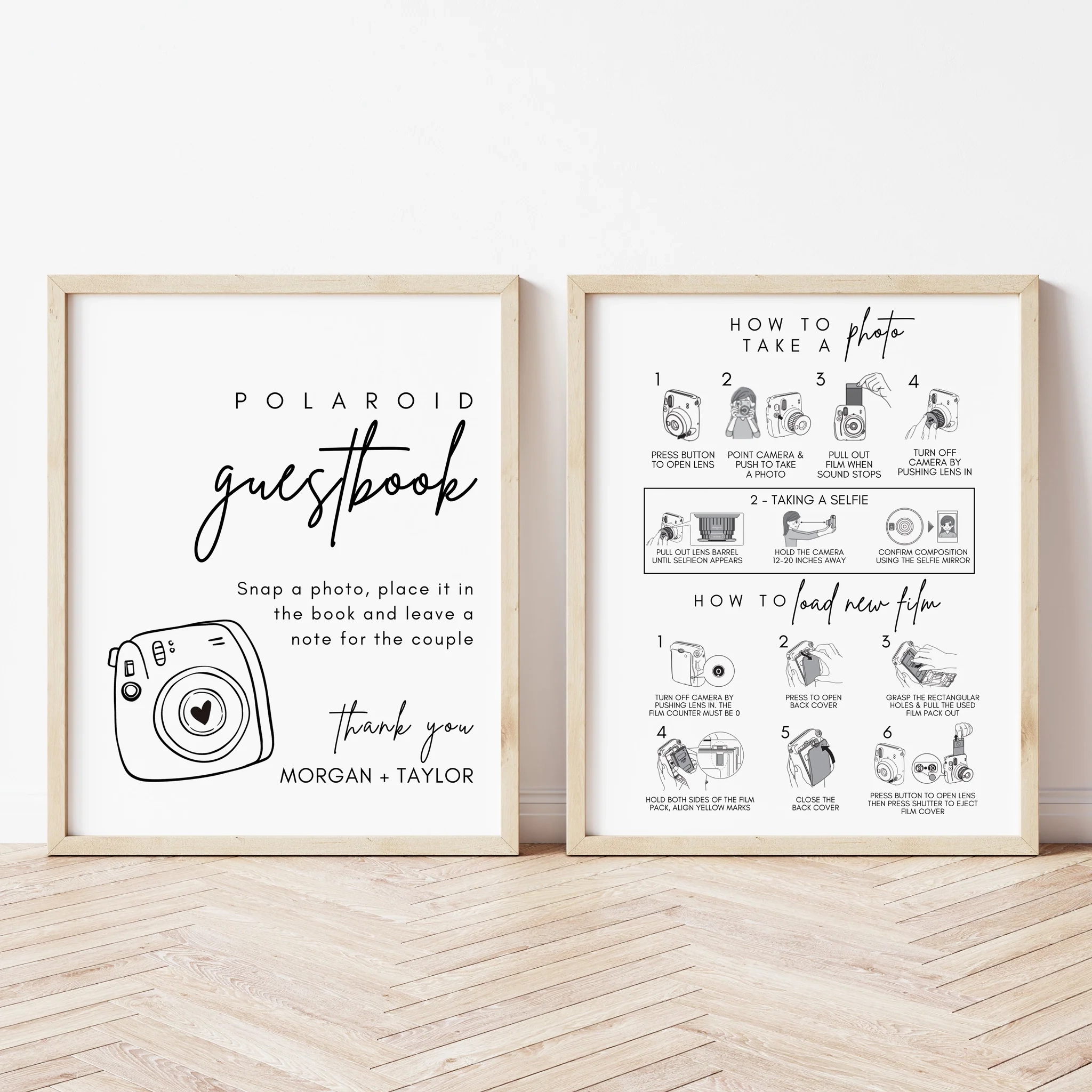 Downloadable Free Printable Polaroid Guest Book Sign Template