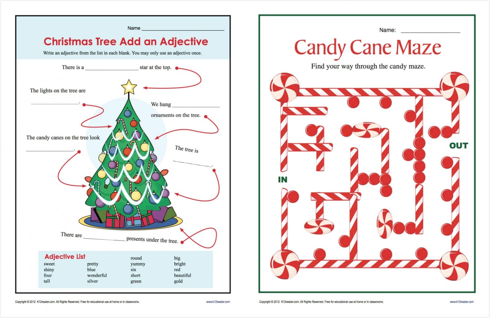 Popular Christmas Worksheets PDF For Free Print And Download 