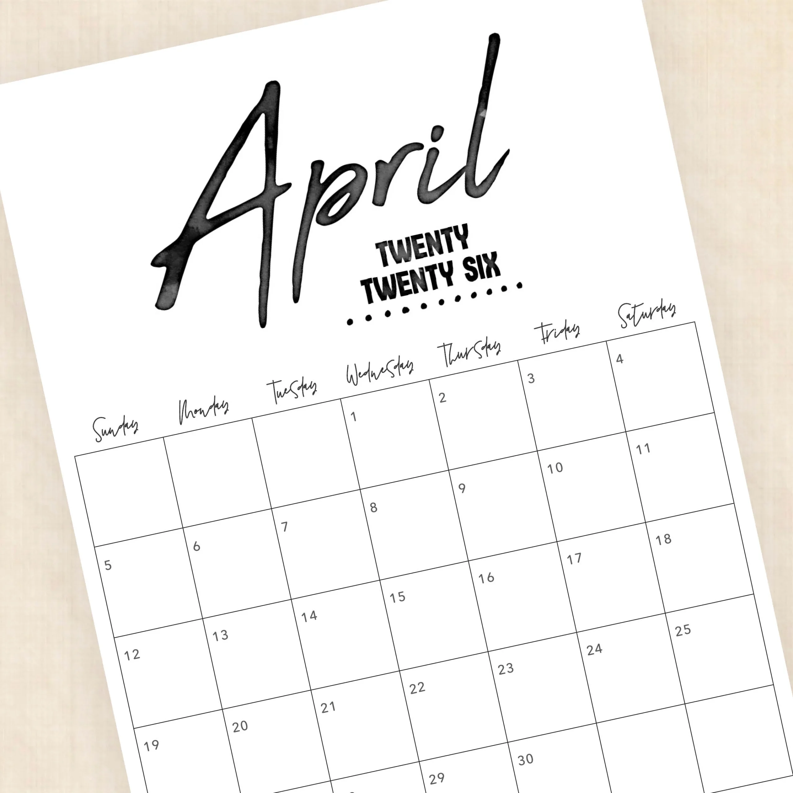 Printable 2026 Calendar Zebra Zest