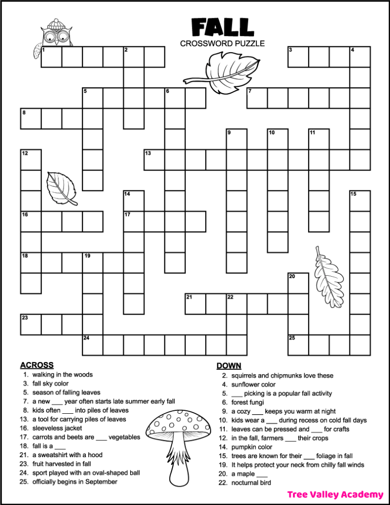 Free Crossword Puzzles With Answers Printable