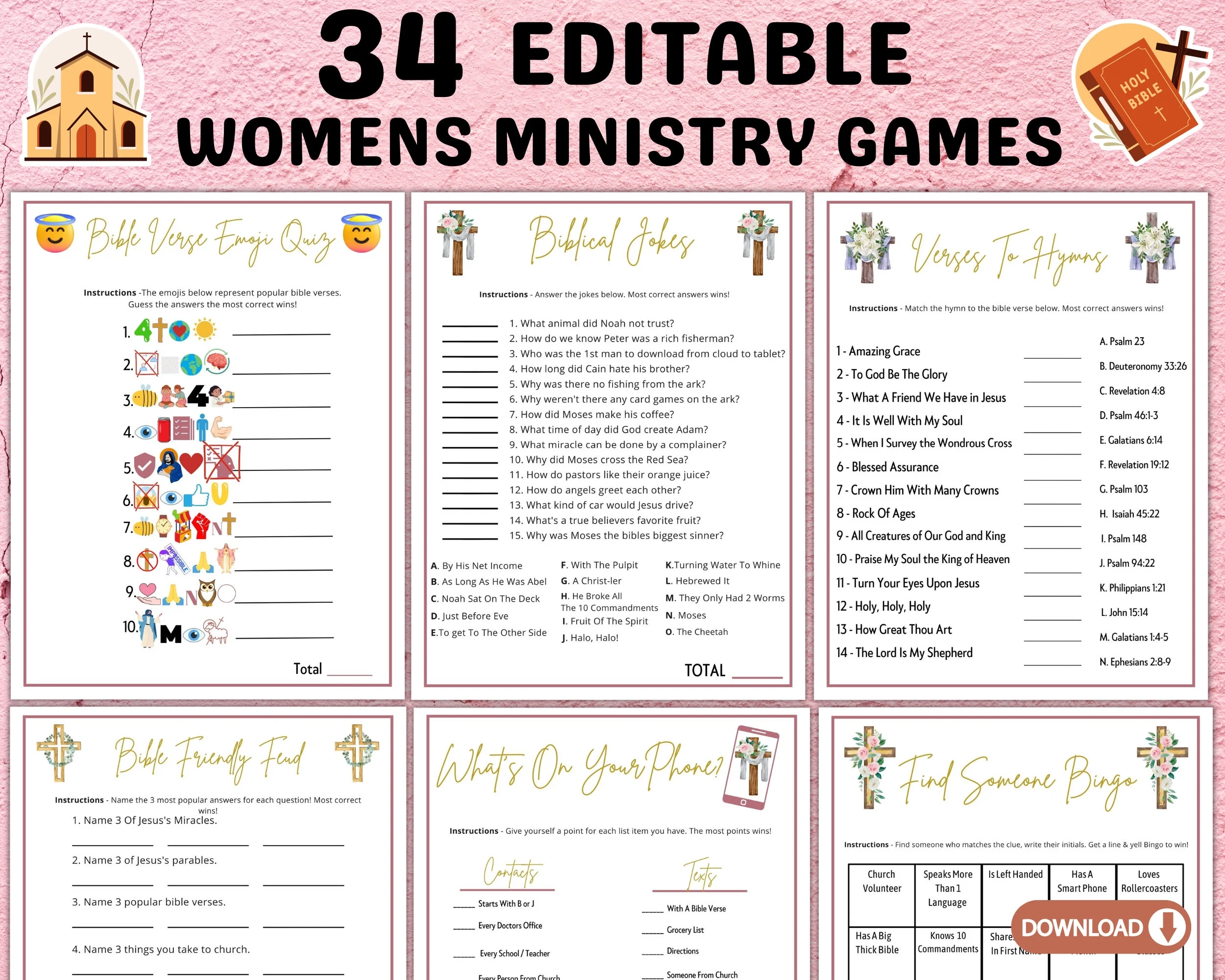 Printable Womens Ministry Games Bible Study Group Retreat 