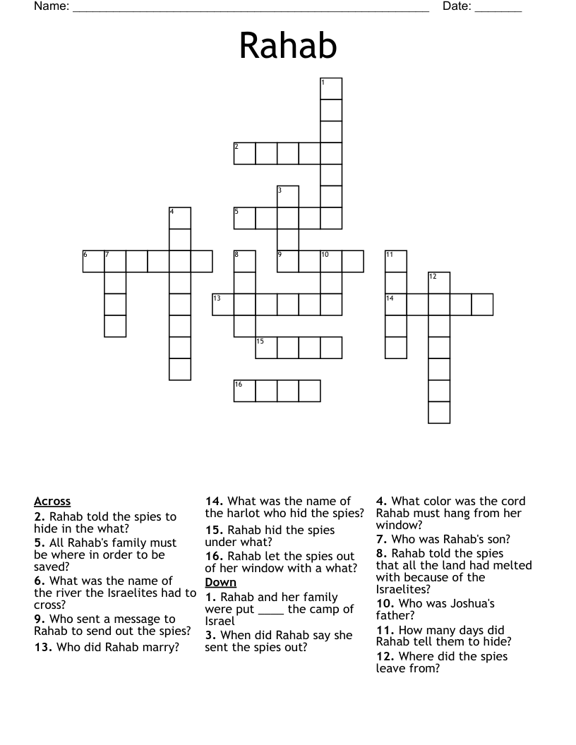 Rahab Crossword WordMint