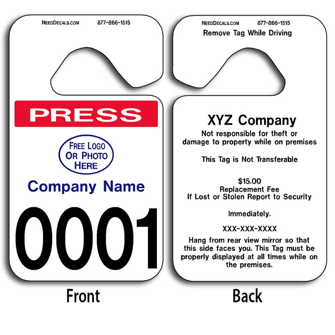 Rear View Mirror Hang Tags 50 3 10 To 2 500 0 42 Free 