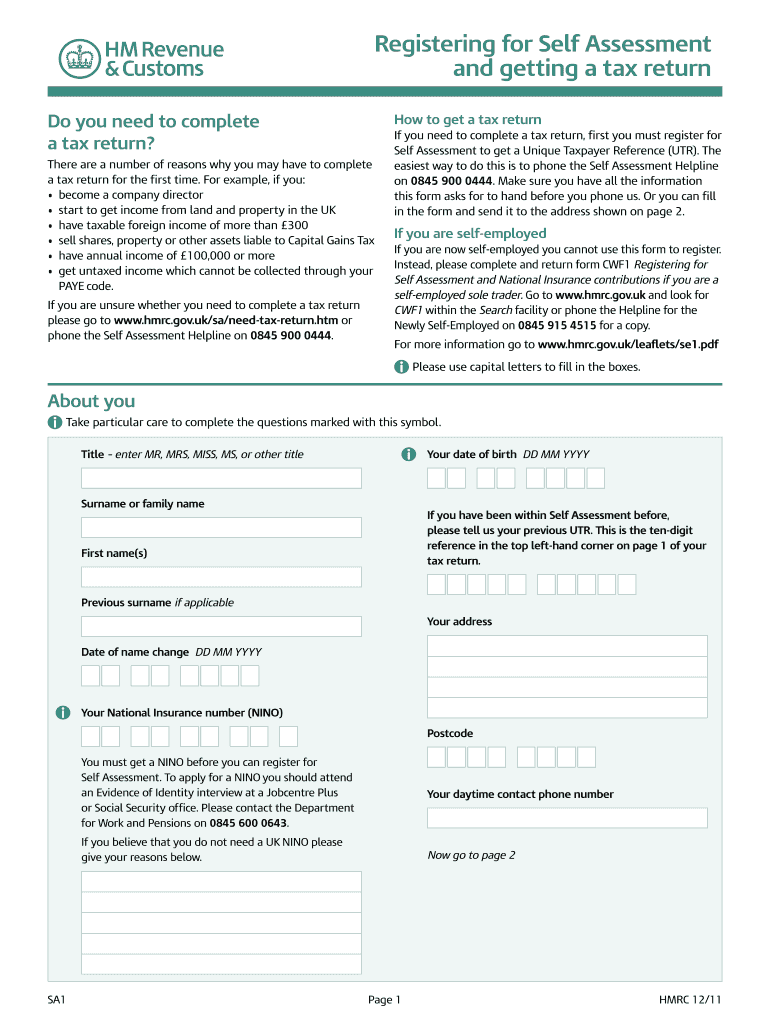 Sa1 Form Fill Out amp Sign Online DocHub