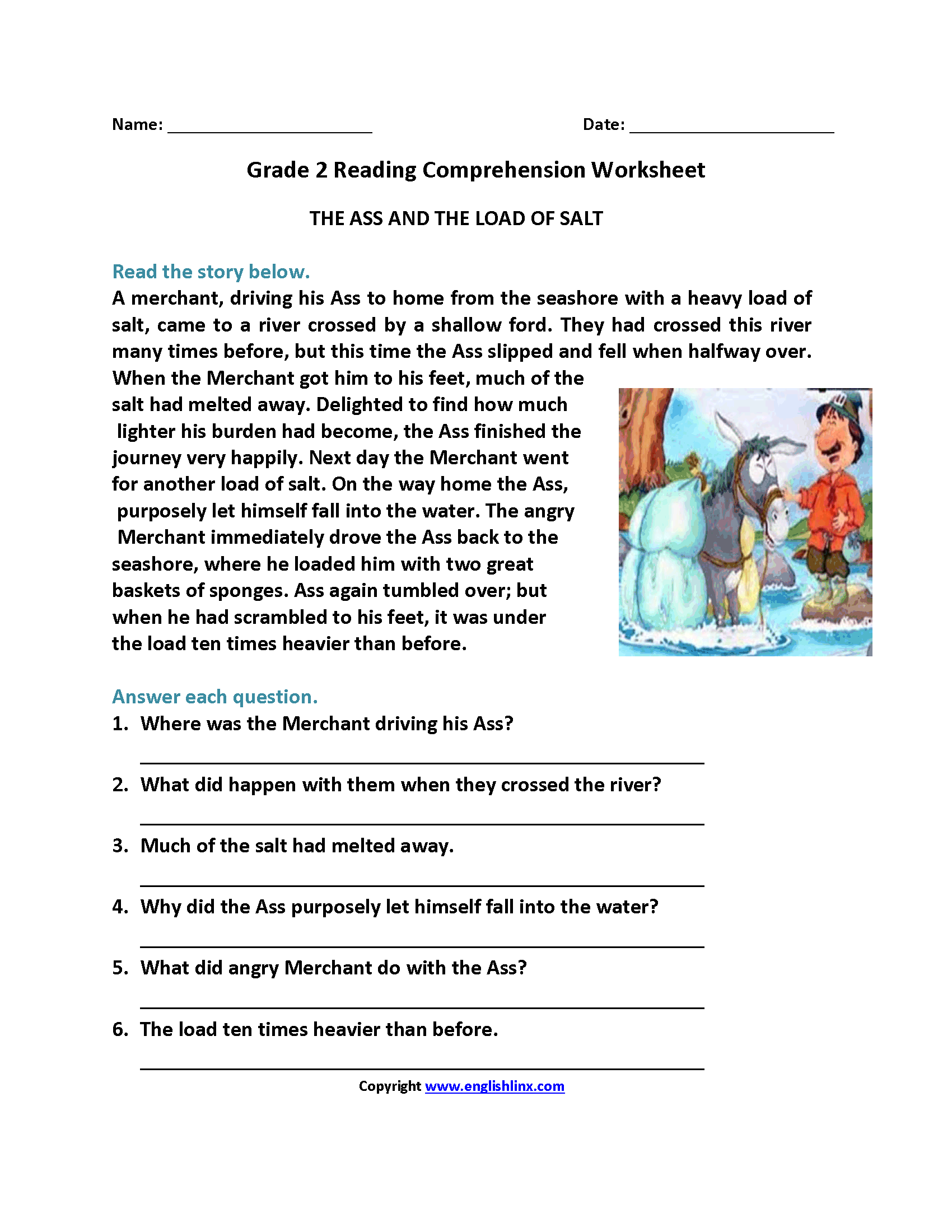 Printable Reading Worksheets Grade 2