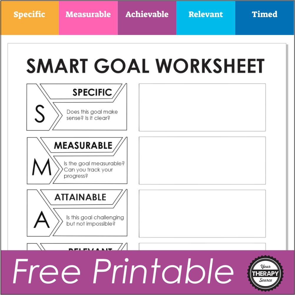 Smart Goals Template Printable