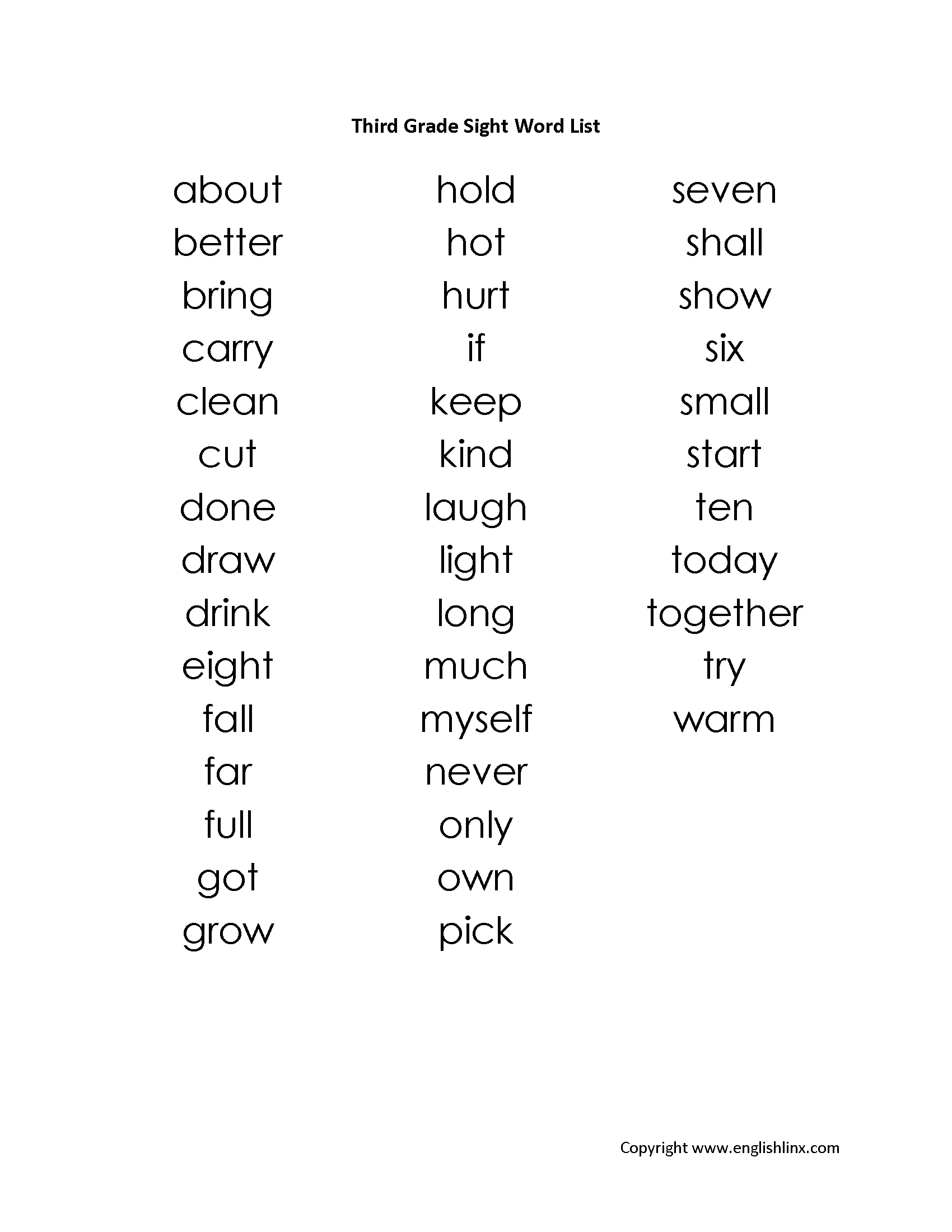 3rd Grade Worksheets Free Printable Spelling