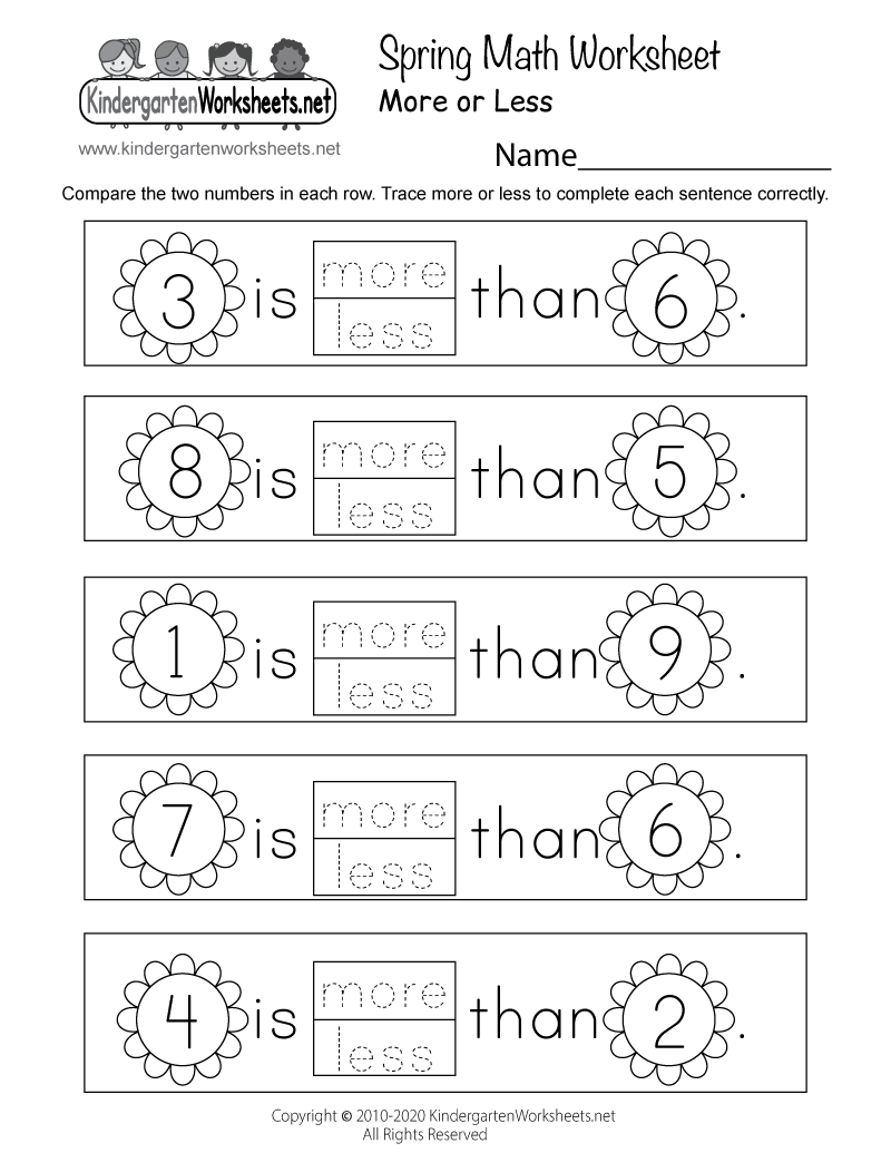 Kindergarten Free Printable Worksheets