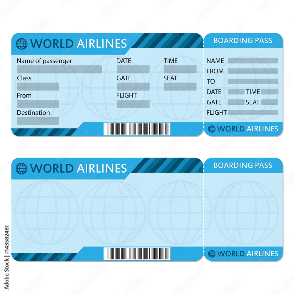 Printable Airline Ticket Template