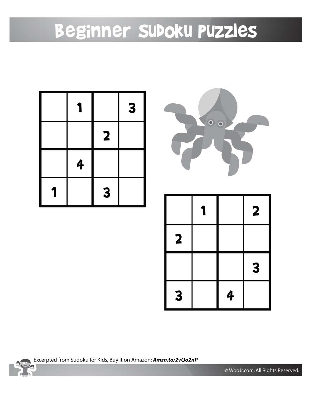 Sudoku For Kids Printable Worksheets And Book Woo Jr Kids 