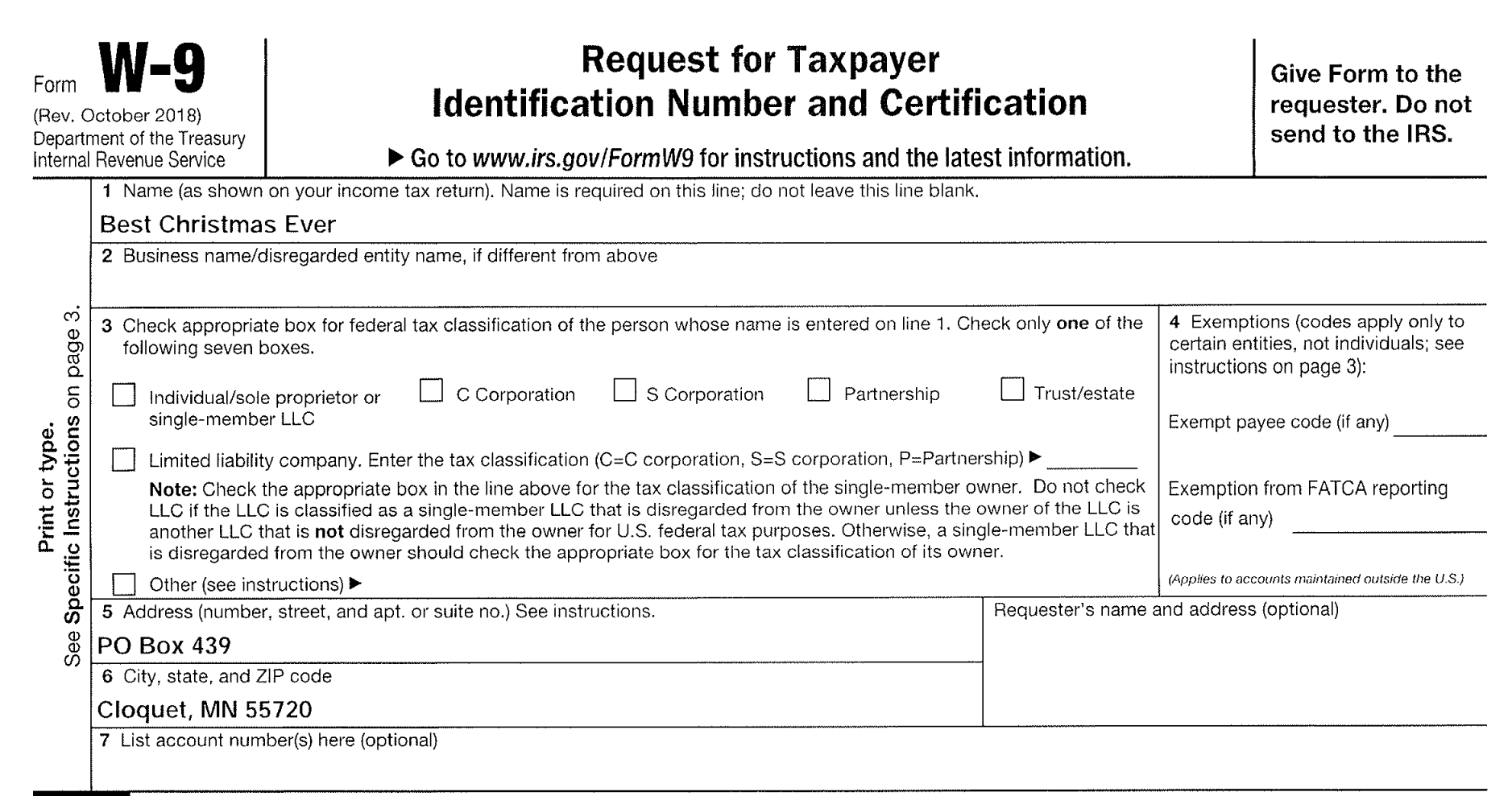 Printable W9 Form Minnesota