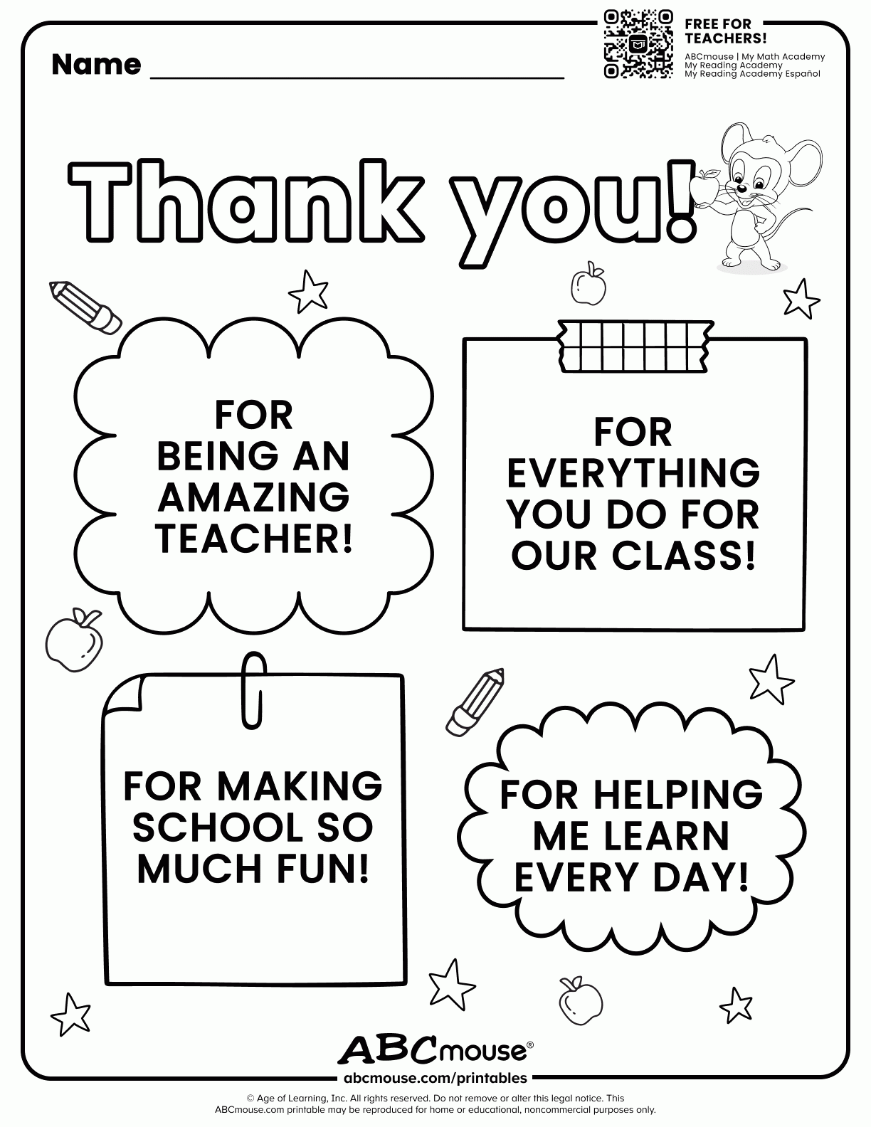 Free Teacher Printable Worksheets