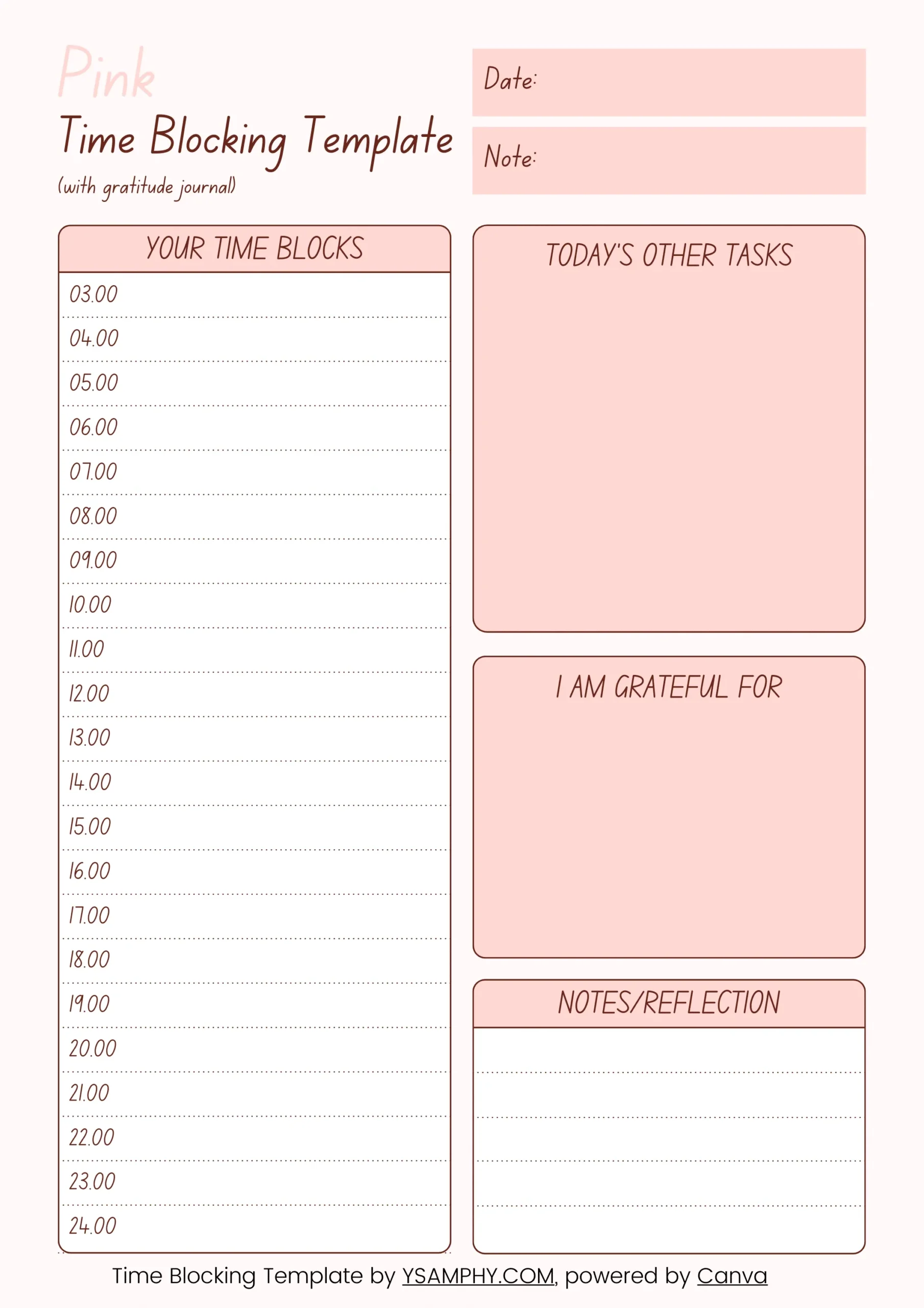 Ten Time Blocking Templates FREE Printable Downloads 