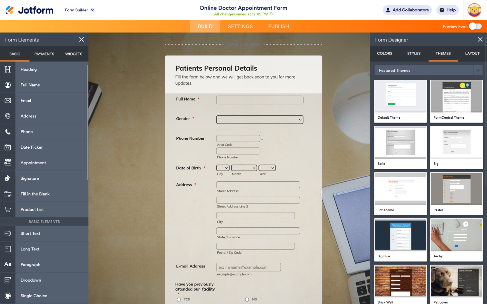 Online Printable Form Creator