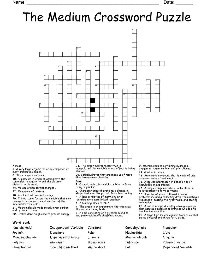 Medium Hard Crossword Puzzles Printable