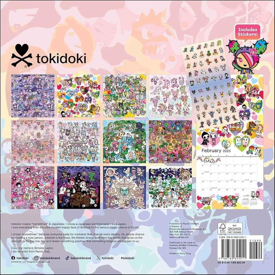 Tokidoki 2025 Wall Calendar Legno Simone Amazon de Books