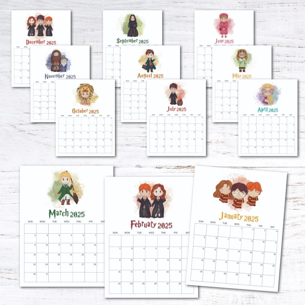 Printable Harry Potter Calendar December 2025