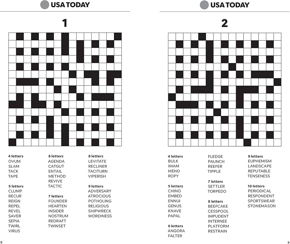 Printable Usa Today Crossword Puzzles