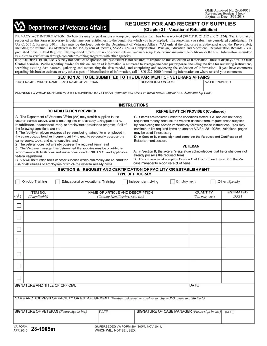 Va Form 2015