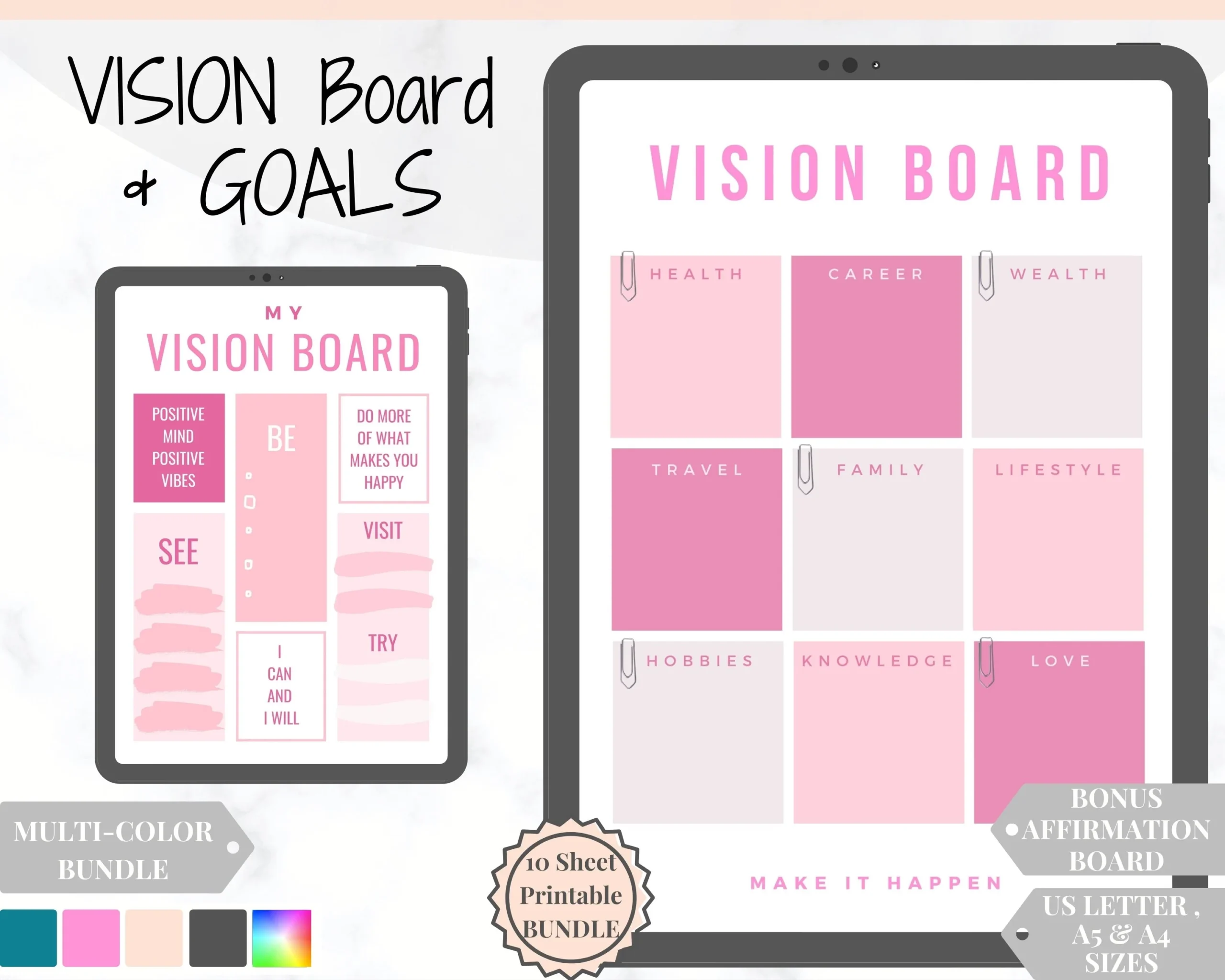 Vision Board Sheets Printable