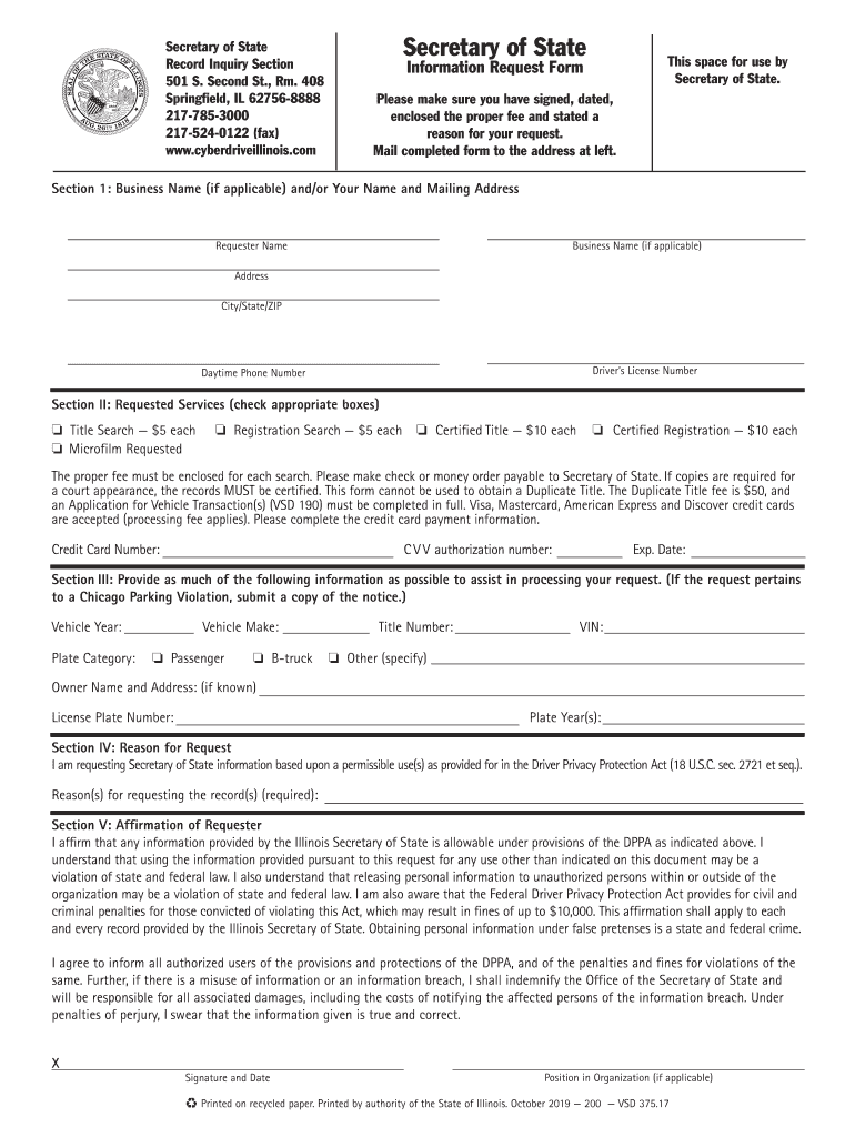 Vsd 190 Illinois Fill Out amp Sign Online DocHub