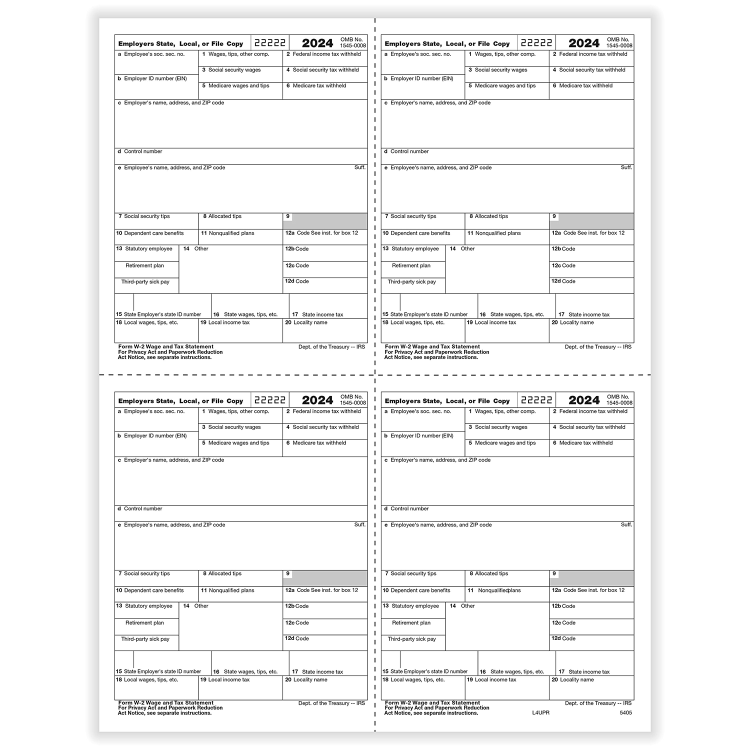 Form W2 Printable 2024