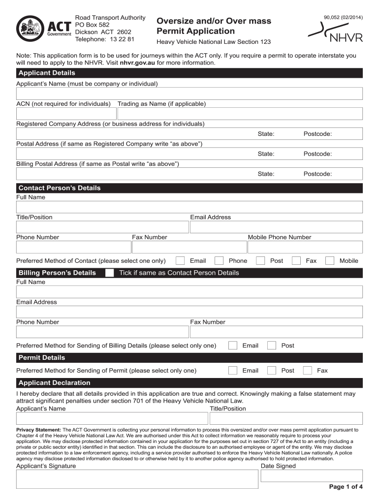 Temporary Printable Washington State Trip Permit Template