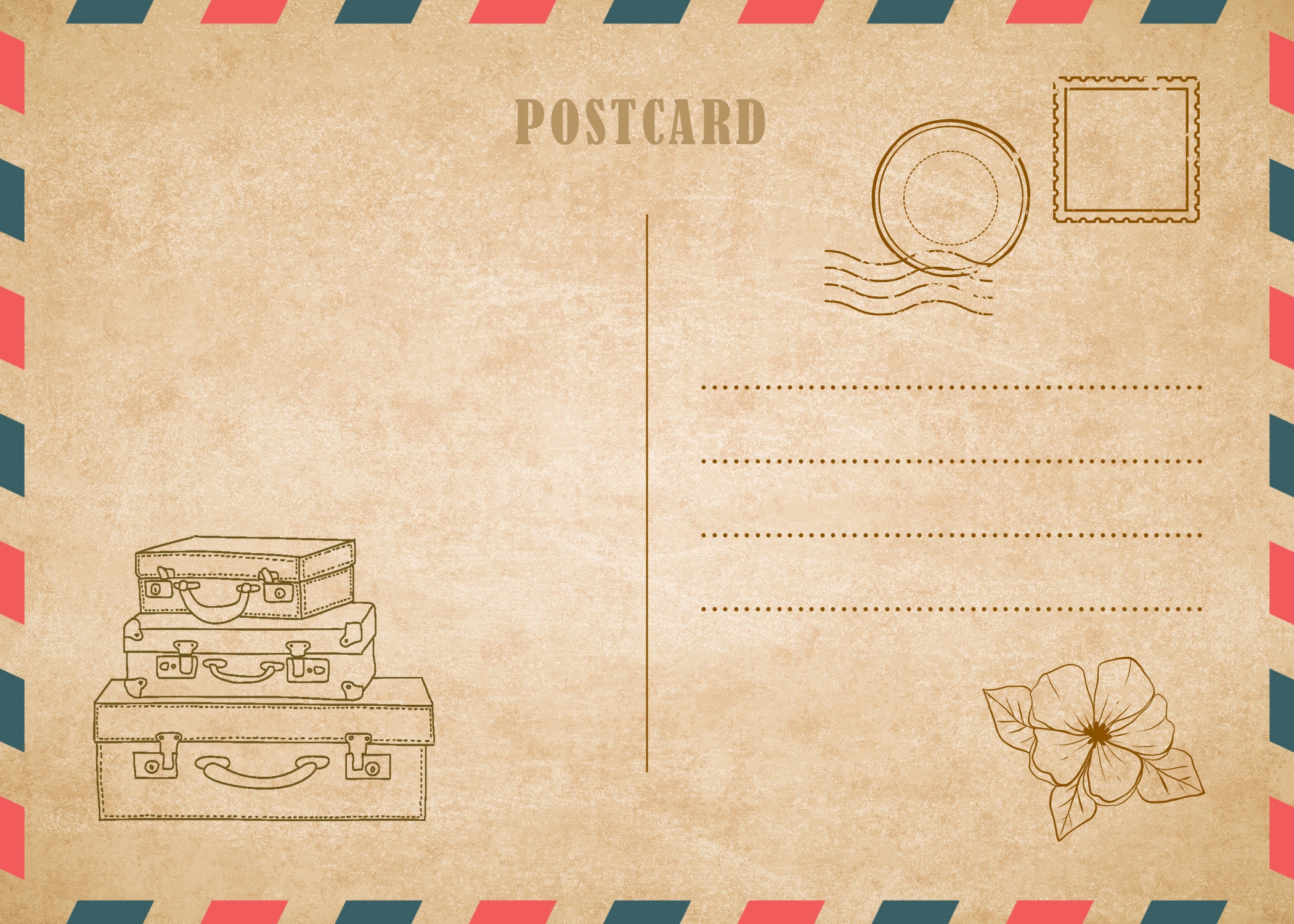 19 Printable Postcard Templates amp Designs Word PDF PSD 
