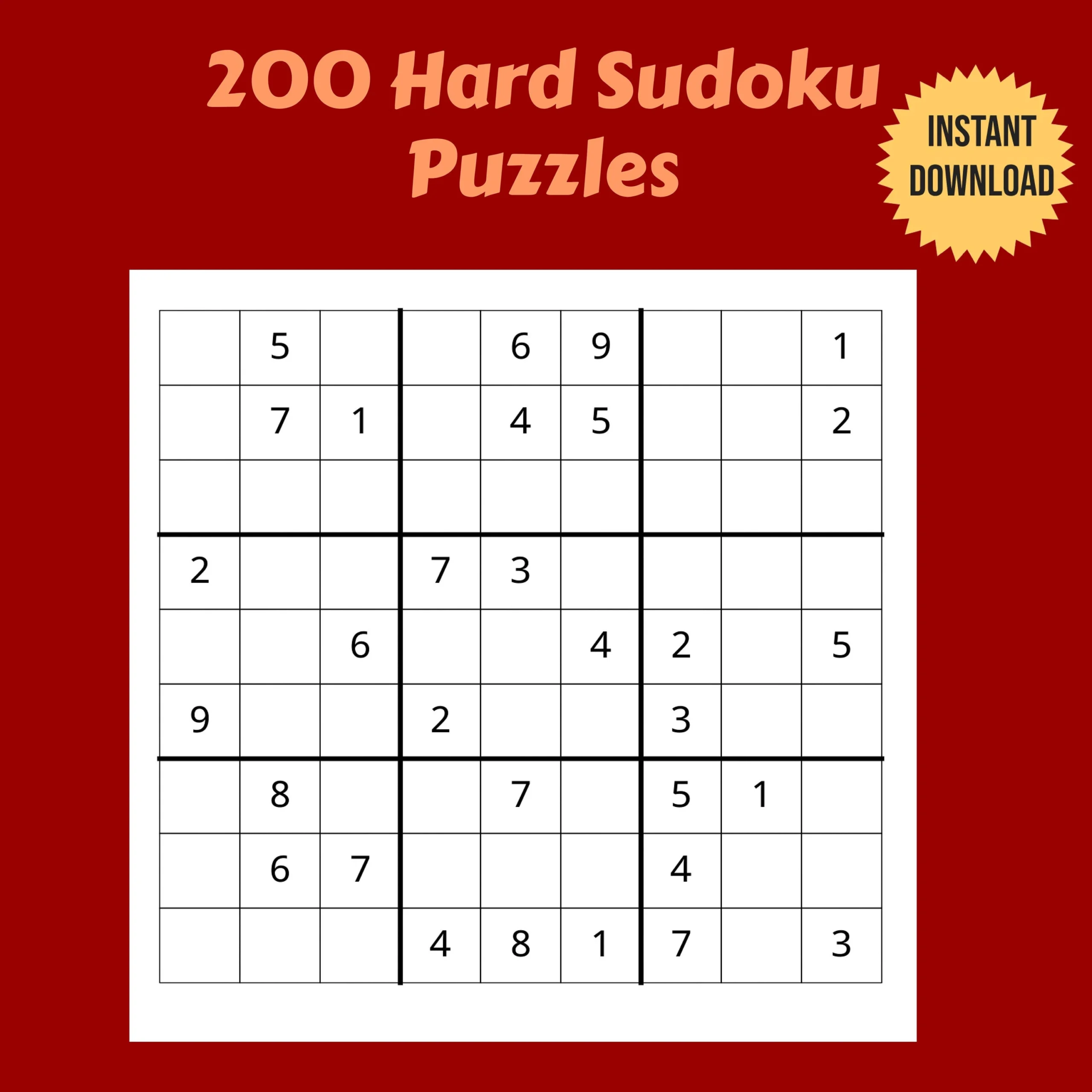 Hard Sudoku Puzzles Printable