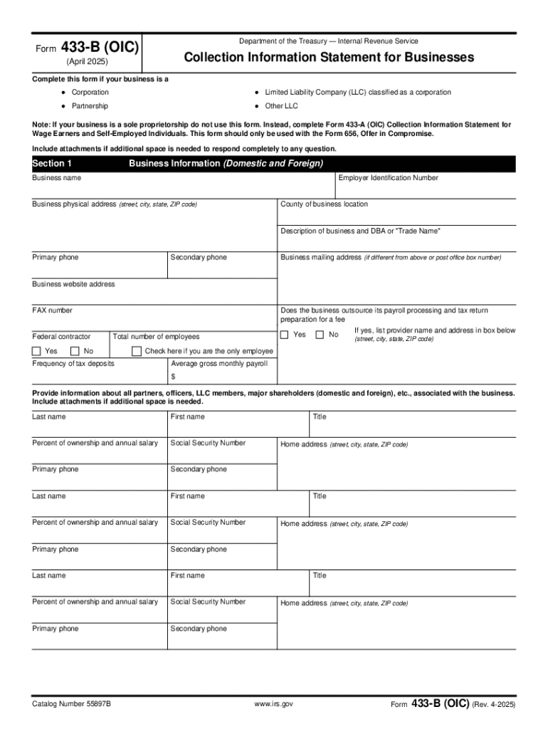 Irs Form 433 F Printable