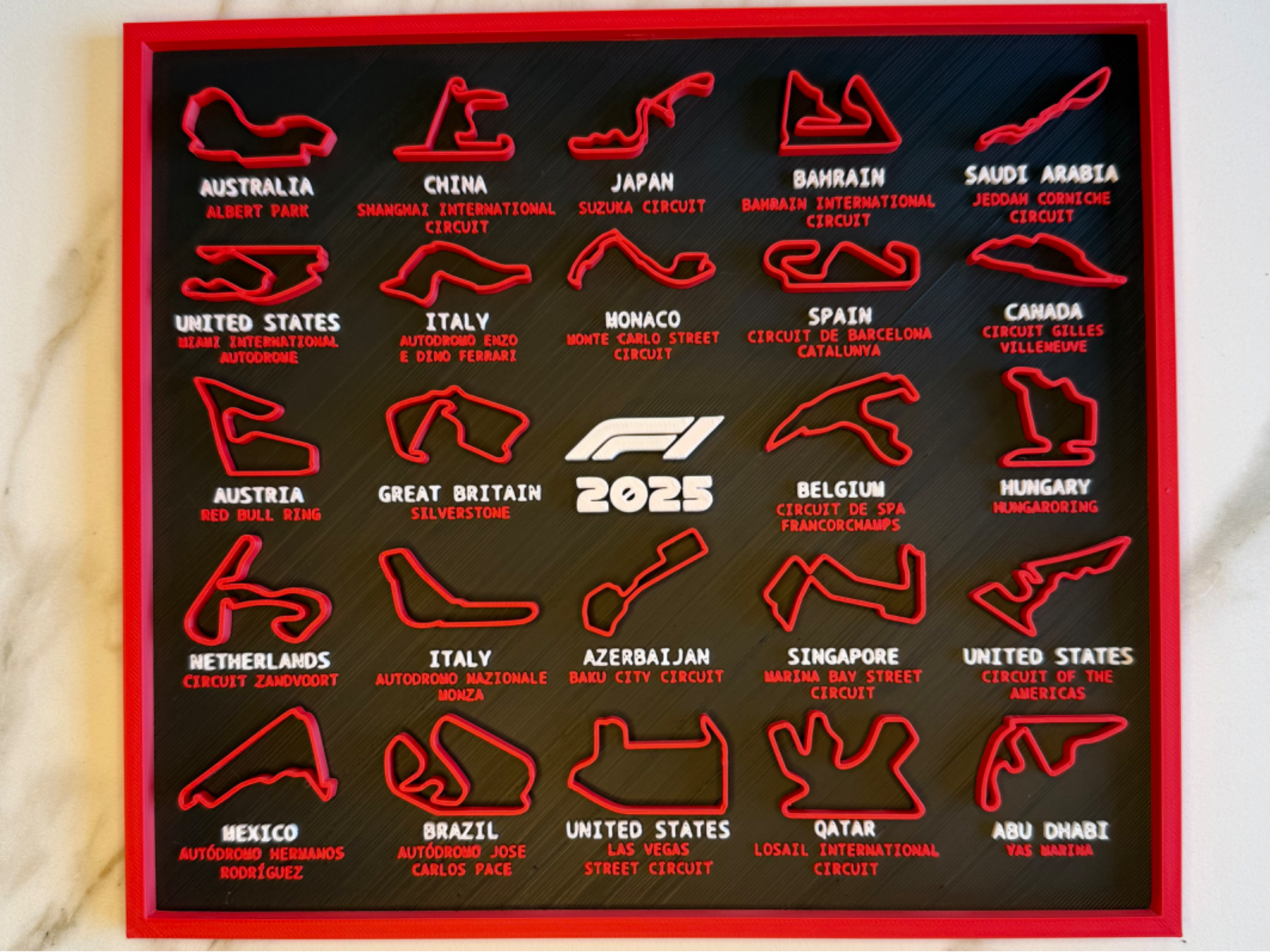 2025 Formula 1 Calendar By Gilba MakerWorld Download Free 3D Models