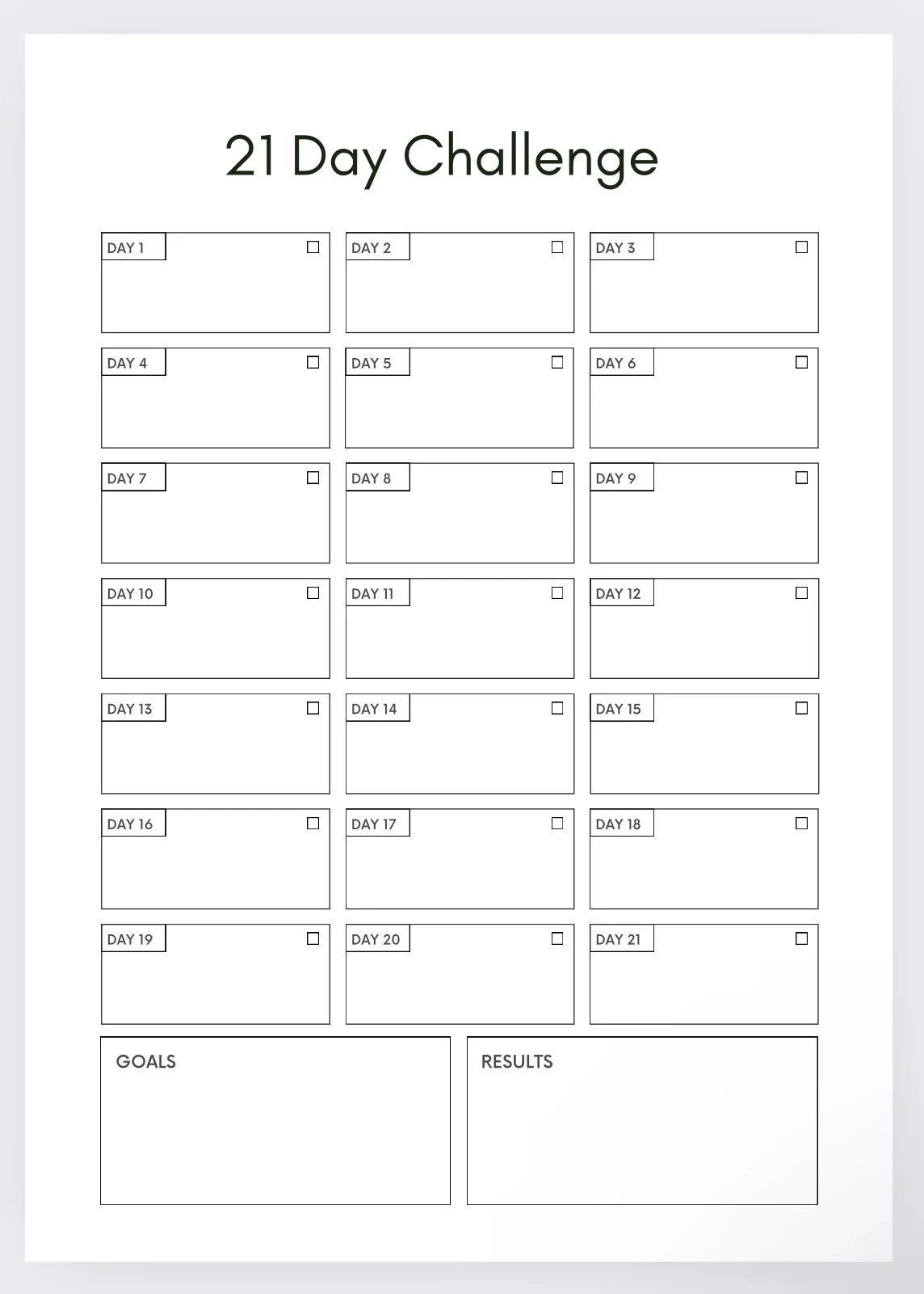 Blank Printable Calendar 21 Day