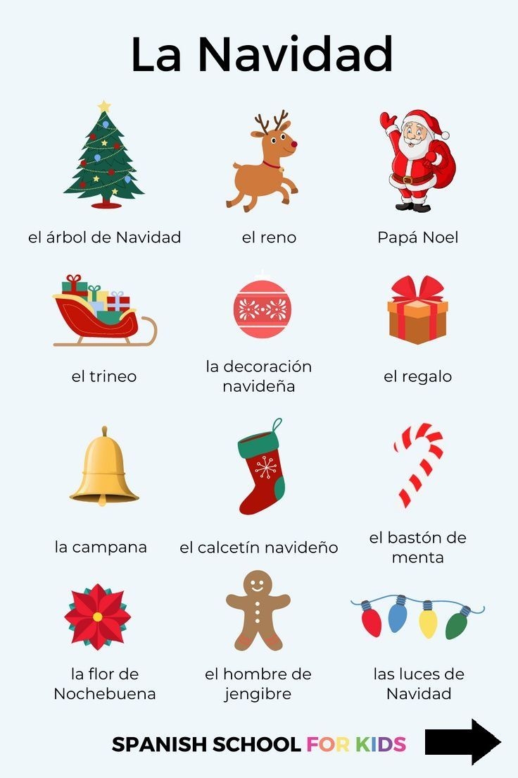 25 Christmas Spanish Vocabulary Words Free PDF Spanish For Kids