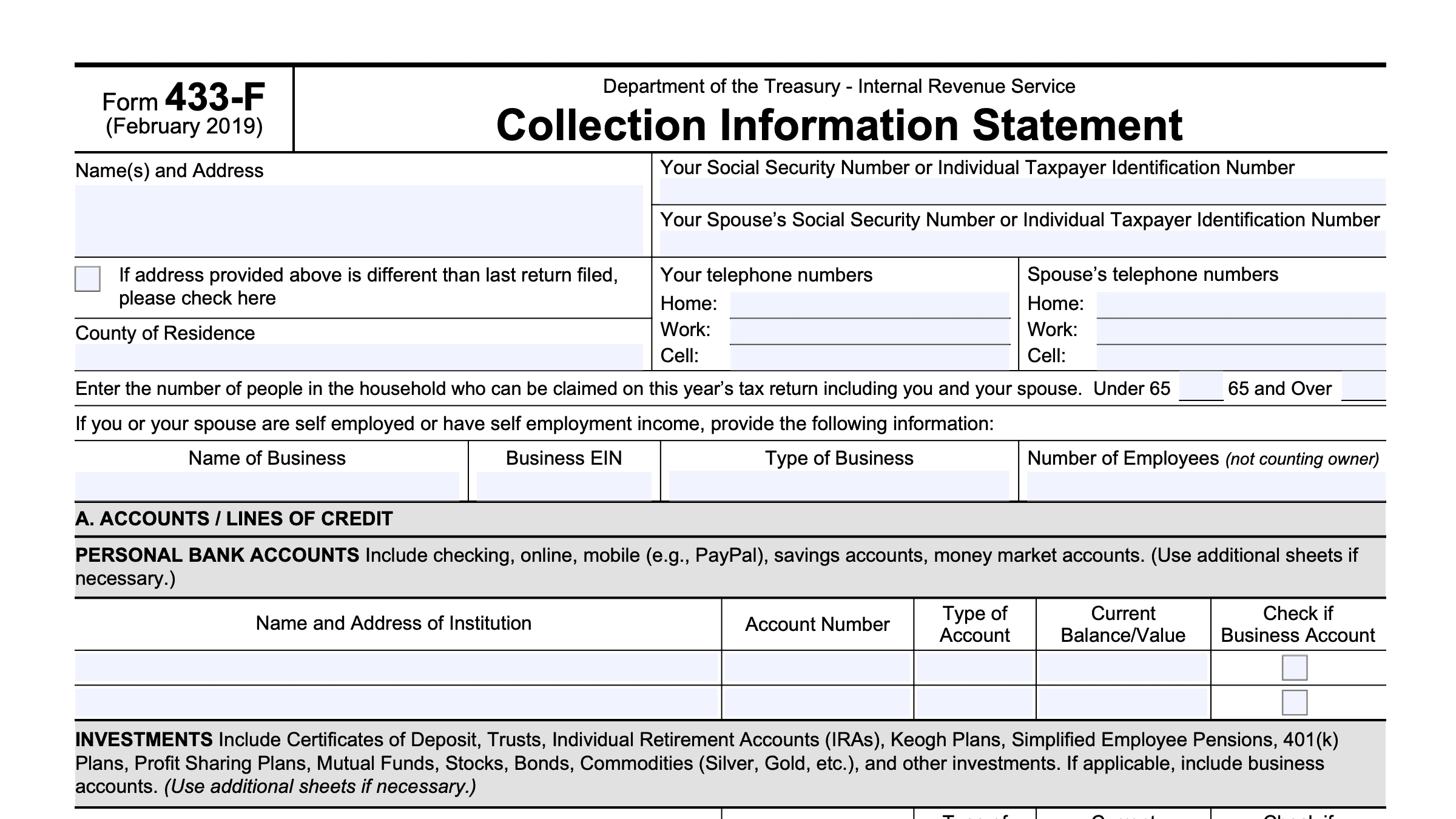 433F Form Printable