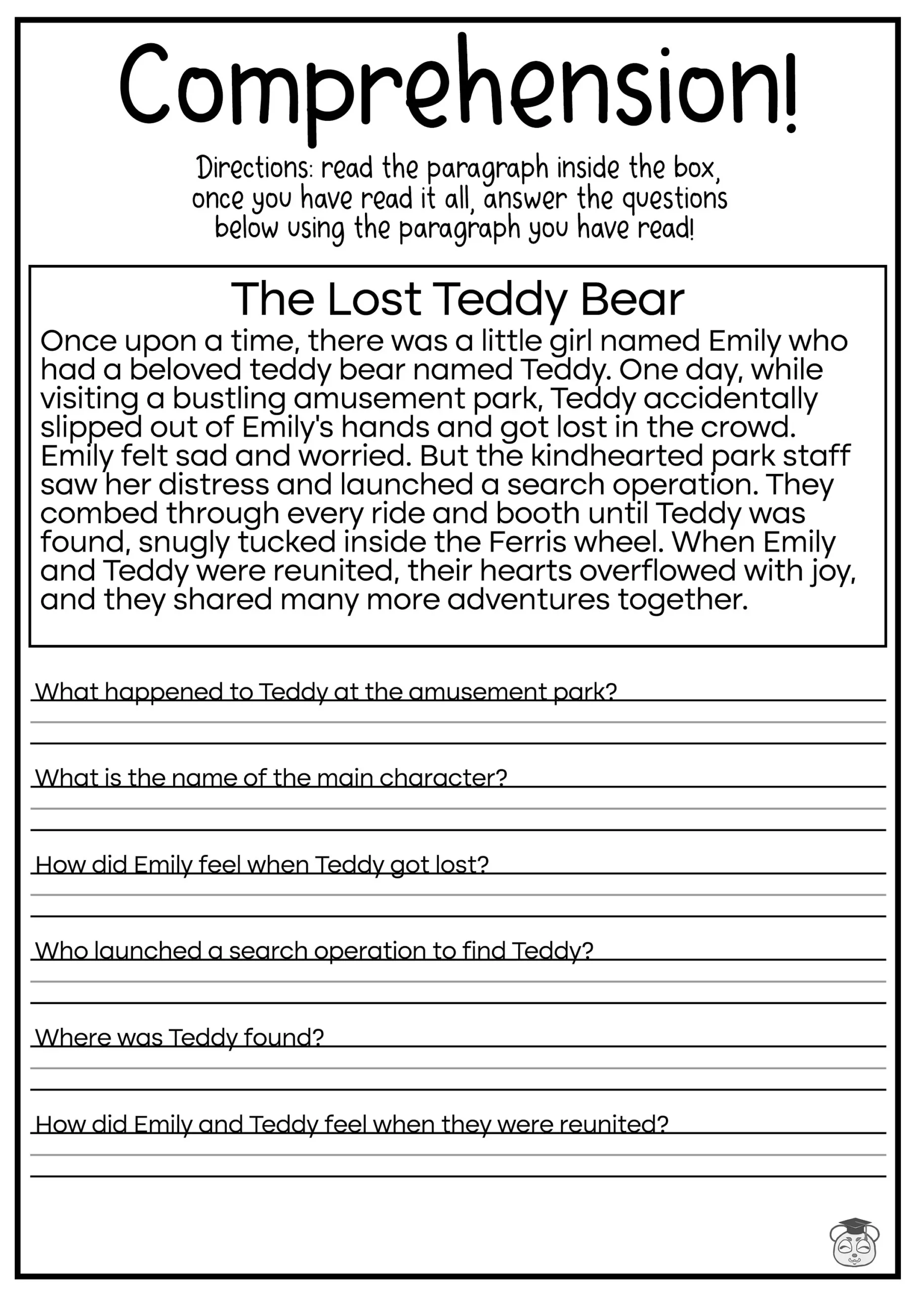 Reading Worksheets Printable 5th Grade