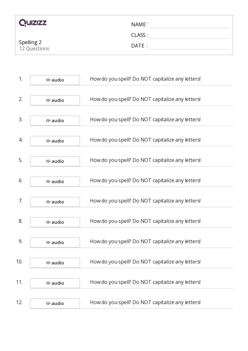 4th Grade Spelling Worksheets Free Printables