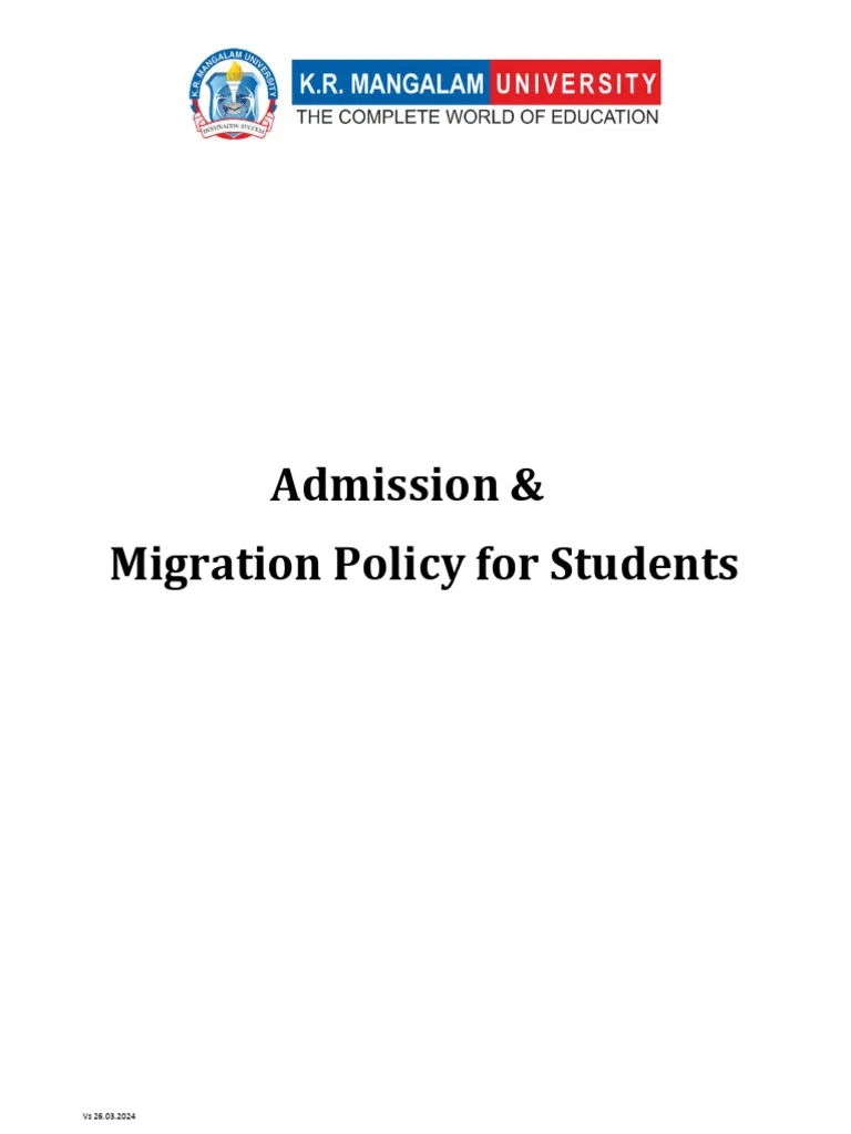 Admission And Migration Policy 2024 25 PDF University And 
