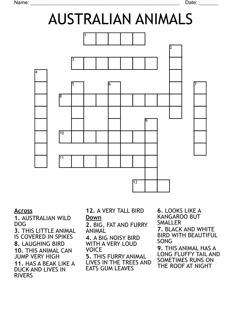 Aust Crossword Puzzles Printable