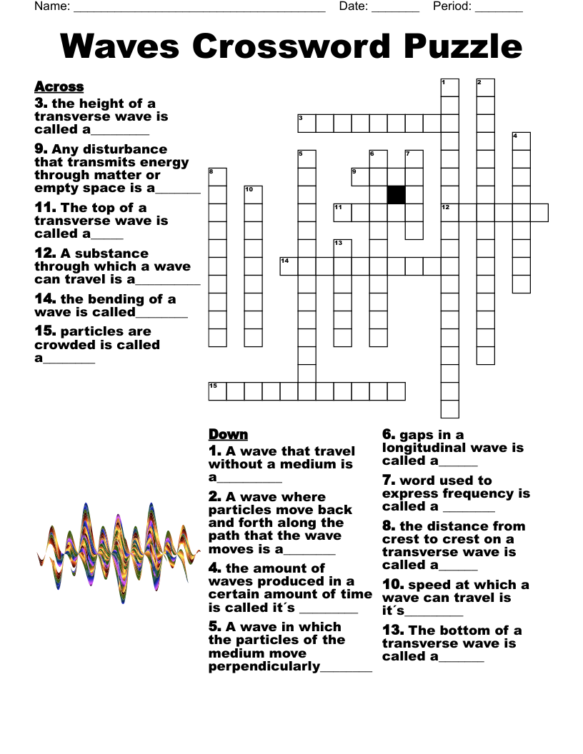 Energy Adjective Crossword Printable