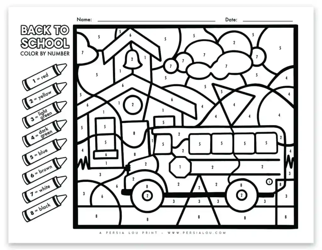 Color By Numbers Free Printable Sheets